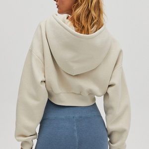 Aritzia Super Crop TNA Hoodie in Matte Pearl